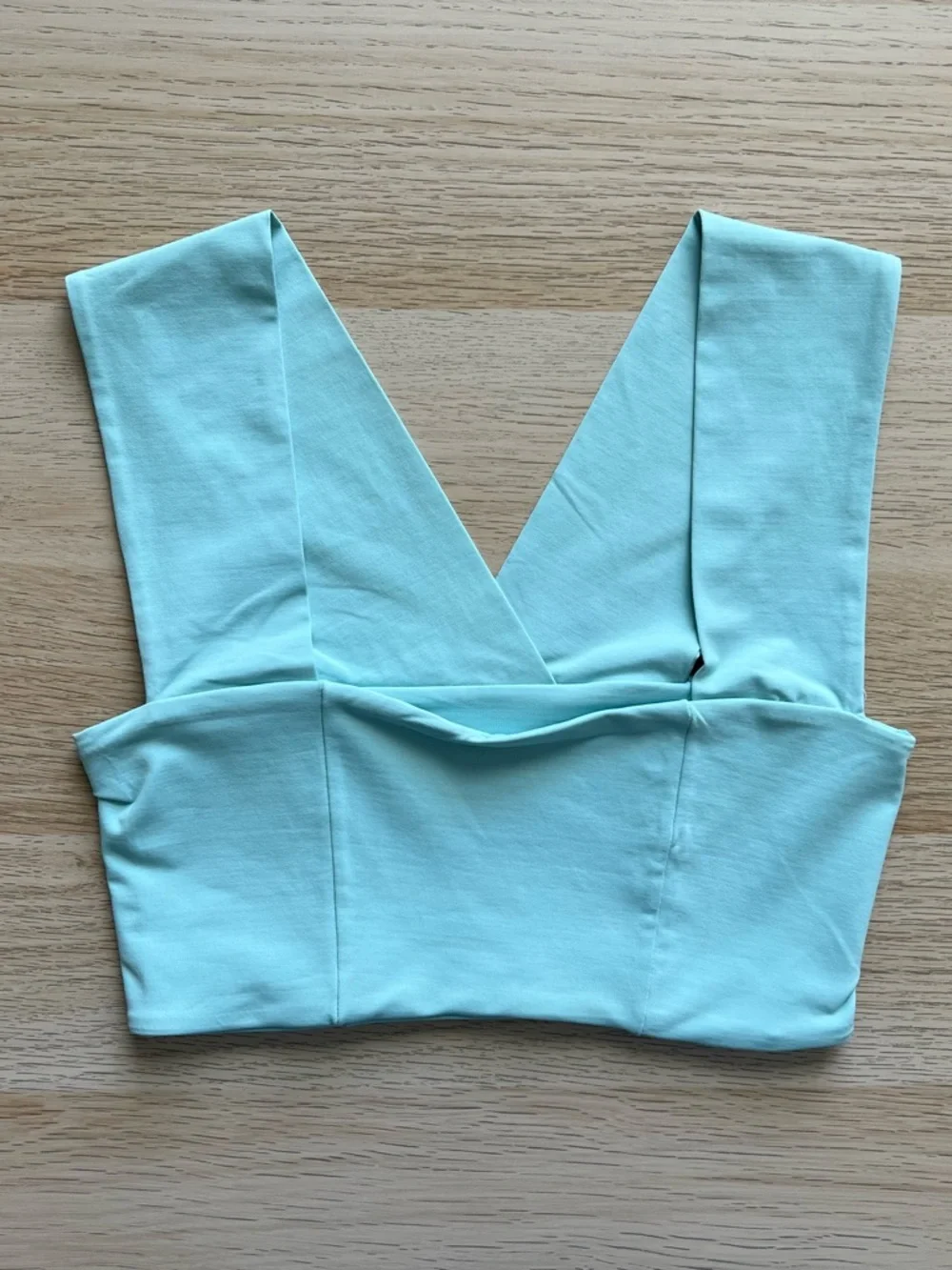 L*Space Parker Bikini Top Blue XS Wide Strap Square Neck